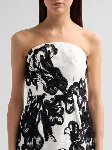Milly Women's Orion Chiffon Embroidered Maxi Dress - White Black | Thumbnail 5 Milly Women's Orion Chiffon Embroidered Maxi Dress - White Black | Thumbnail 5