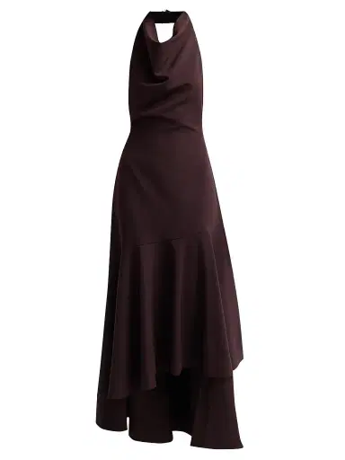 Milly Women's Jade Cady Halterneck Maxi Dress - Dark Chocolate | Thumbnail 1 Milly Women's Jade Cady Halterneck Maxi Dress - Dark Chocolate | Thumbnail 1