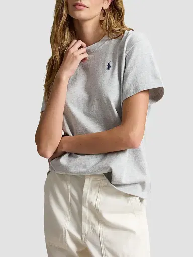 Polo Ralph Lauren Women's Logo Cotton Jersey T-Shirt - Grey Ash Heather | Thumbnail 4 Polo Ralph Lauren Women's Logo Cotton Jersey T-Shirt - Grey Ash Heather | Thumbnail 4
