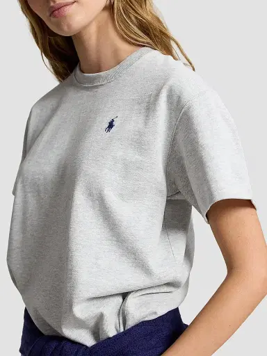 Polo Ralph Lauren Women's Logo Cotton Jersey T-Shirt - Grey Ash Heather | Thumbnail 5 Polo Ralph Lauren Women's Logo Cotton Jersey T-Shirt - Grey Ash Heather | Thumbnail 5