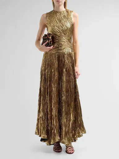 Ulla Johnson Women's Eugenia Ruched Pleated Gown | Thumbnail 2 Ulla Johnson Women's Eugenia Ruched Pleated Gown | Thumbnail 2