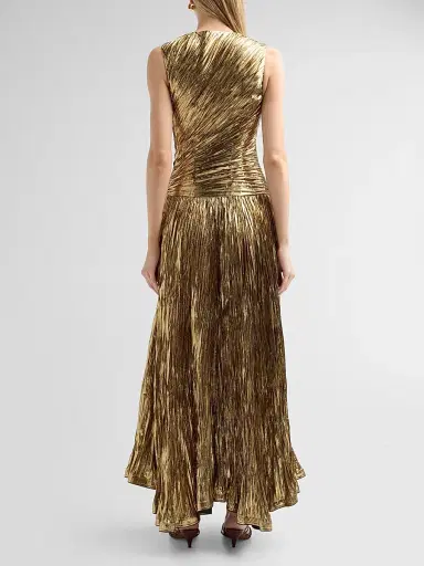 Ulla Johnson Women's Eugenia Ruched Pleated Gown | Thumbnail 3 Ulla Johnson Women's Eugenia Ruched Pleated Gown | Thumbnail 3