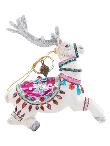 Jay Strongwater Holiday Cupid Reindeer Glass Ornament - Jewel | Thumbnail 2 Jay Strongwater Holiday Cupid Reindeer Glass Ornament - Jewel | Thumbnail 2
