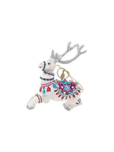 Jay Strongwater Holiday Cupid Reindeer Glass Ornament - Jewel | Thumbnail 1 Jay Strongwater Holiday Cupid Reindeer Glass Ornament - Jewel | Thumbnail 1