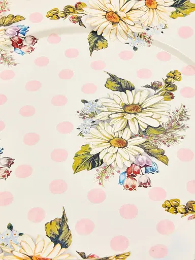 MacKenzie-Childs Wildflowers Pink Large Pedestal Platter | Thumbnail 2 MacKenzie-Childs Wildflowers Pink Large Pedestal Platter | Thumbnail 2