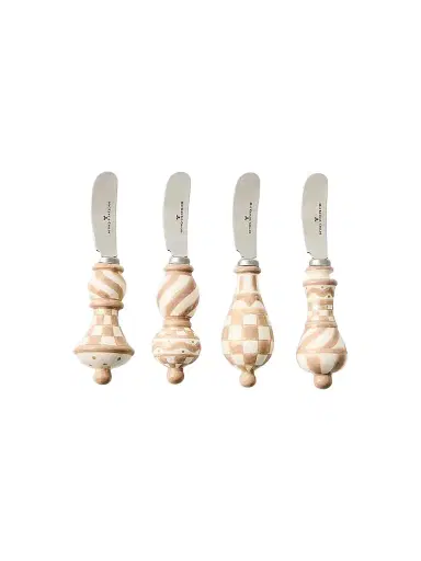 MacKenzie-Childs Mocha Check 4-Piece Party Spreader Set | Thumbnail 1 MacKenzie-Childs Mocha Check 4-Piece Party Spreader Set | Thumbnail 1