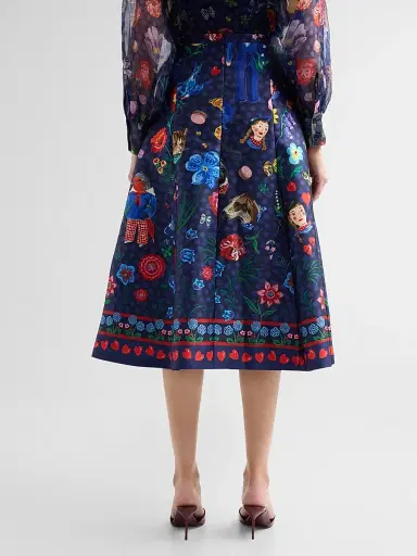 MAISON COMMON Women's Floral Mikado Midi Skirt | Thumbnail 3 MAISON COMMON Women's Floral Mikado Midi Skirt | Thumbnail 3