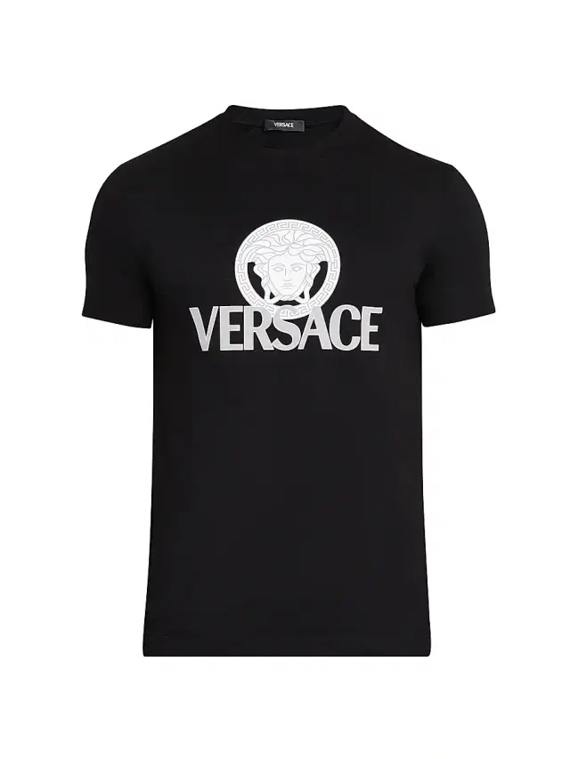 Men's Medusa Logo Cotton Crewneck T-Shirt - Black Men's Medusa Logo Cotton Crewneck T-Shirt - Black