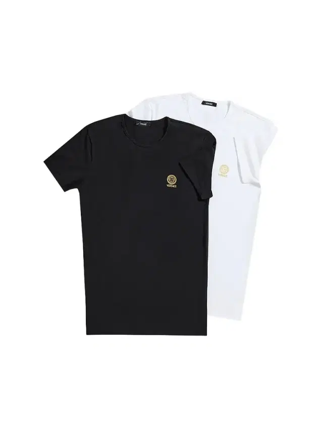 Men's Medua Logo Jersey Crewneck T-Shirt 2-Pack - White Black Men's Medua Logo Jersey Crewneck T-Shirt 2-Pack - White Black