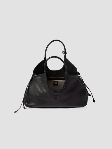 Miu Miu Women's Ivy Nappa Leather Shopping Bag - Black | Thumbnail 4 Miu Miu Women's Ivy Nappa Leather Shopping Bag - Black | Thumbnail 4