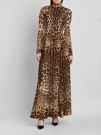 Dolce & Gabbana Women's Leopard Silk Charmeuse Maxi Dress - Leo | Thumbnail 2 Dolce & Gabbana Women's Leopard Silk Charmeuse Maxi Dress - Leo | Thumbnail 2