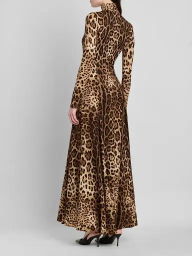 Dolce & Gabbana Women's Leopard Silk Charmeuse Maxi Dress - Leo | Thumbnail 3 Dolce & Gabbana Women's Leopard Silk Charmeuse Maxi Dress - Leo | Thumbnail 3