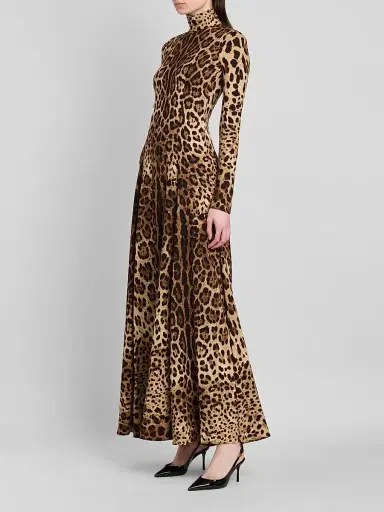 Dolce & Gabbana Women's Leopard Silk Charmeuse Maxi Dress - Leo | Thumbnail 4 Dolce & Gabbana Women's Leopard Silk Charmeuse Maxi Dress - Leo | Thumbnail 4