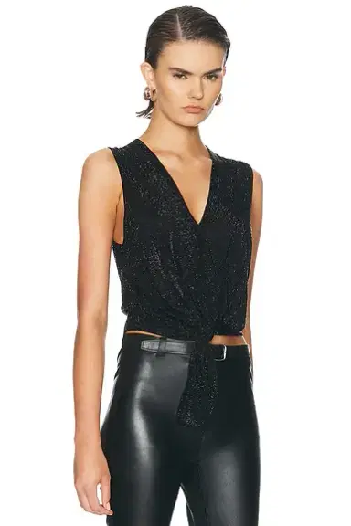 Alexander Wang Hotfix Knotted Deep V-Neck Tank Top | Thumbnail 2 Alexander Wang Hotfix Knotted Deep V-Neck Tank Top | Thumbnail 2