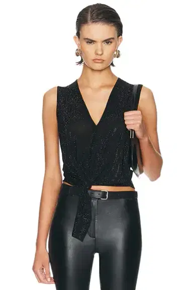 Alexander Wang Hotfix Knotted Deep V-Neck Tank Top | Thumbnail 1 Alexander Wang Hotfix Knotted Deep V-Neck Tank Top | Thumbnail 1