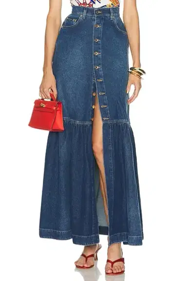 Dolce & Gabbana Button Front Denim Maxi Skirt | Thumbnail 1 Dolce & Gabbana Button Front Denim Maxi Skirt | Thumbnail 1
