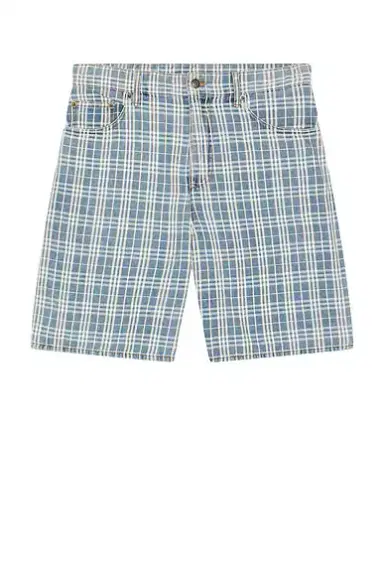 Burberry Douglas Check Denim Short | Thumbnail 4 Burberry Douglas Check Denim Short | Thumbnail 4
