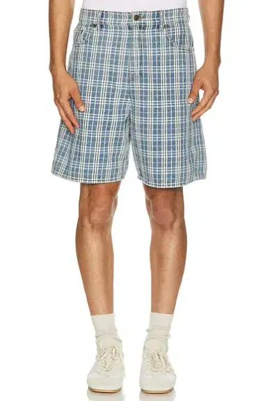 Burberry Douglas Check Denim Short | Thumbnail 1 Burberry Douglas Check Denim Short | Thumbnail 1