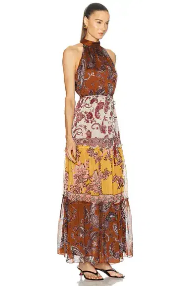 Hemant & Nandita Halter Neck Tiered Maxi Dress | Thumbnail 2 Hemant & Nandita Halter Neck Tiered Maxi Dress | Thumbnail 2