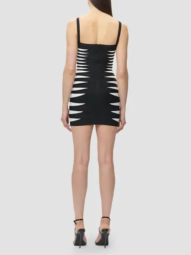 Hervé Léger Women's The Tara Mini Dress - Black Alabaster | Thumbnail 3 Hervé Léger Women's The Tara Mini Dress - Black Alabaster | Thumbnail 3