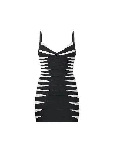 Hervé Léger Women's The Tara Mini Dress - Black Alabaster | Thumbnail 1 Hervé Léger Women's The Tara Mini Dress - Black Alabaster | Thumbnail 1