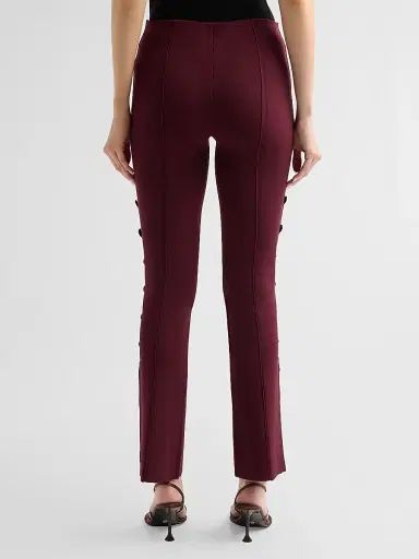 Proenza Schouler Women's Martina Button Pants - Amarone | Thumbnail 3 Proenza Schouler Women's Martina Button Pants - Amarone | Thumbnail 3