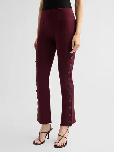 Proenza Schouler Women's Martina Button Pants - Amarone | Thumbnail 4 Proenza Schouler Women's Martina Button Pants - Amarone | Thumbnail 4