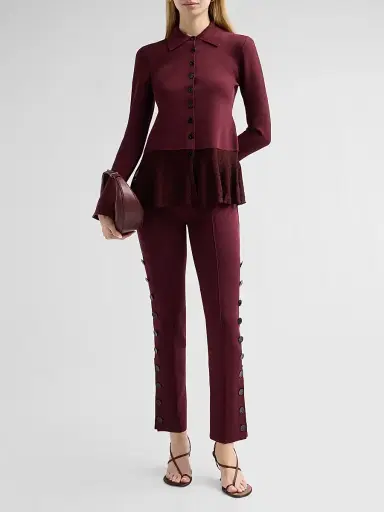Proenza Schouler Women's Martina Button-Front Jacket - Amarone | Thumbnail 2 Proenza Schouler Women's Martina Button-Front Jacket - Amarone | Thumbnail 2