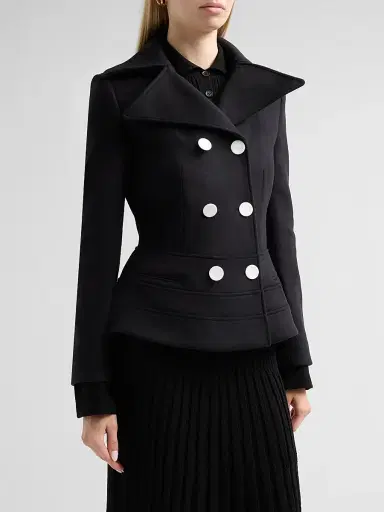 Proenza Schouler Women's Romane Wool-Blend Double-Breasted Jacket - Black | Thumbnail 4 Proenza Schouler Women's Romane Wool-Blend Double-Breasted Jacket - Black | Thumbnail 4