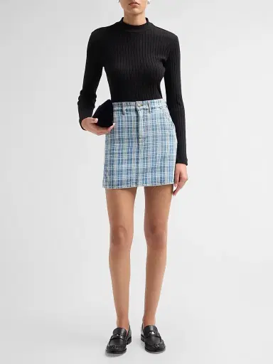 Burberry Women's Norcross Denim Mini Skirt - Light Indigo Blue | Thumbnail 2 Burberry Women's Norcross Denim Mini Skirt - Light Indigo Blue | Thumbnail 2