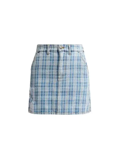 Burberry Women's Norcross Denim Mini Skirt - Light Indigo Blue | Thumbnail 1 Burberry Women's Norcross Denim Mini Skirt - Light Indigo Blue | Thumbnail 1