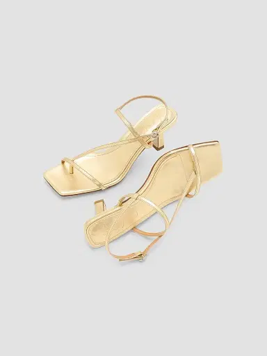 Aeyde Women's Elise 65MM Leather Sandals - Gold | Thumbnail 5 Aeyde Women's Elise 65MM Leather Sandals - Gold | Thumbnail 5