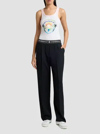 Casablanca Women's Wool Relaxed Trousers - Black | Thumbnail 2 Casablanca Women's Wool Relaxed Trousers - Black | Thumbnail 2