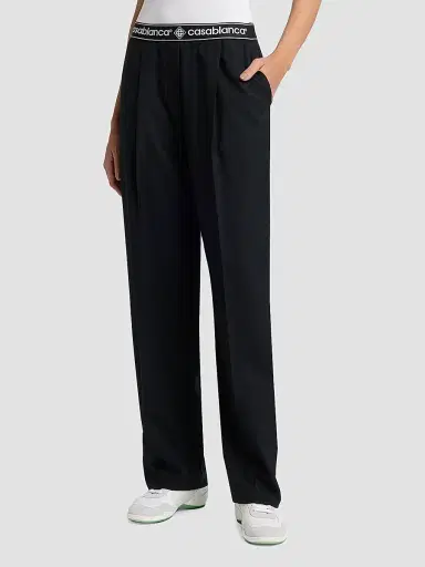 Casablanca Women's Wool Relaxed Trousers - Black | Thumbnail 4 Casablanca Women's Wool Relaxed Trousers - Black | Thumbnail 4