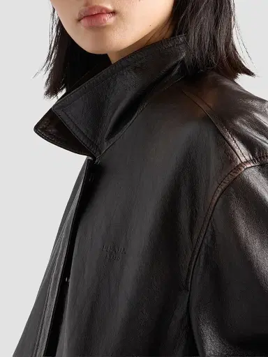 Prada Women's Nappa Leather Jacket - Brown | Thumbnail 6 Prada Women's Nappa Leather Jacket - Brown | Thumbnail 6
