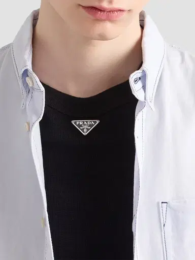 Prada Men's Cotton T-Shirt - Black | Thumbnail 5 Prada Men's Cotton T-Shirt - Black | Thumbnail 5