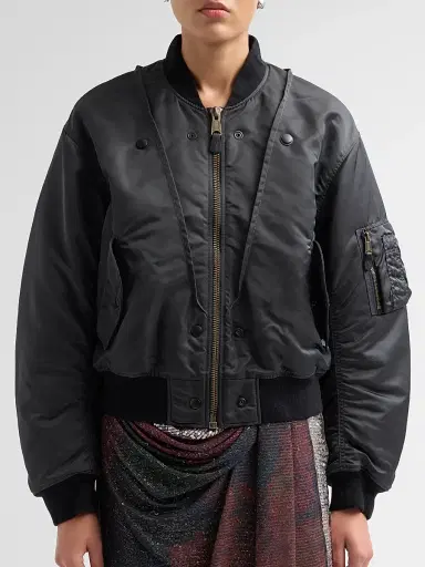 Maison Margiela Women's Reversible Nylon Twill Bomber Jacket - Dark Grey | Thumbnail 5 Maison Margiela Women's Reversible Nylon Twill Bomber Jacket - Dark Grey | Thumbnail 5