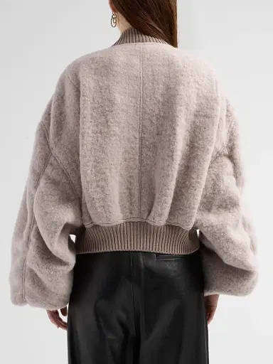 Rick Owens Women's Secchia Cropped Flight Bomber Jacket - Rose | Thumbnail 3 Rick Owens Women's Secchia Cropped Flight Bomber Jacket - Rose | Thumbnail 3