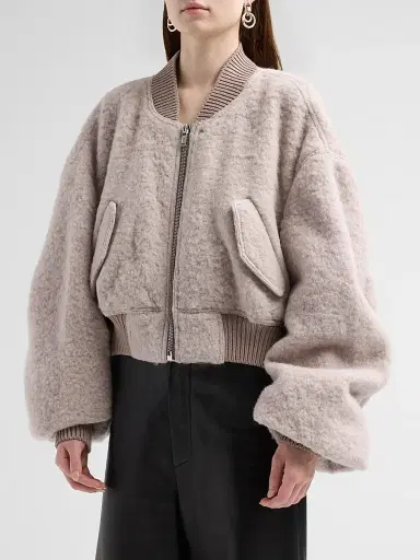 Rick Owens Women's Secchia Cropped Flight Bomber Jacket - Rose | Thumbnail 4 Rick Owens Women's Secchia Cropped Flight Bomber Jacket - Rose | Thumbnail 4
