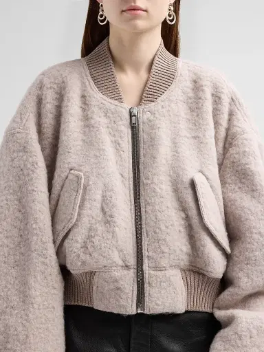 Rick Owens Women's Secchia Cropped Flight Bomber Jacket - Rose | Thumbnail 5 Rick Owens Women's Secchia Cropped Flight Bomber Jacket - Rose | Thumbnail 5