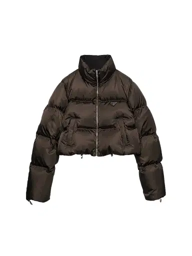 Prada Women's Cropped Nylon Down Jacket - Brown | Thumbnail 1 Prada Women's Cropped Nylon Down Jacket - Brown | Thumbnail 1