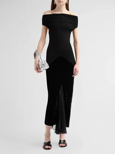 Rick Owens Women's Sliced Midi Dress - Black | Thumbnail 2 Rick Owens Women's Sliced Midi Dress - Black | Thumbnail 2