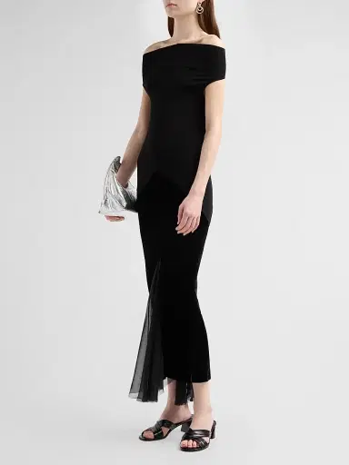 Rick Owens Women's Sliced Midi Dress - Black | Thumbnail 4 Rick Owens Women's Sliced Midi Dress - Black | Thumbnail 4