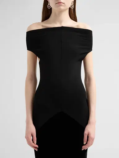 Rick Owens Women's Sliced Midi Dress - Black | Thumbnail 5 Rick Owens Women's Sliced Midi Dress - Black | Thumbnail 5