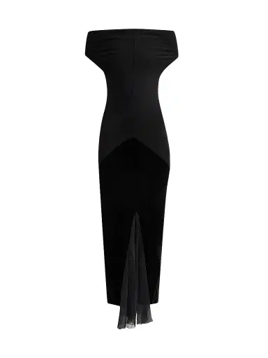 Rick Owens Women's Sliced Midi Dress - Black | Thumbnail 1 Rick Owens Women's Sliced Midi Dress - Black | Thumbnail 1