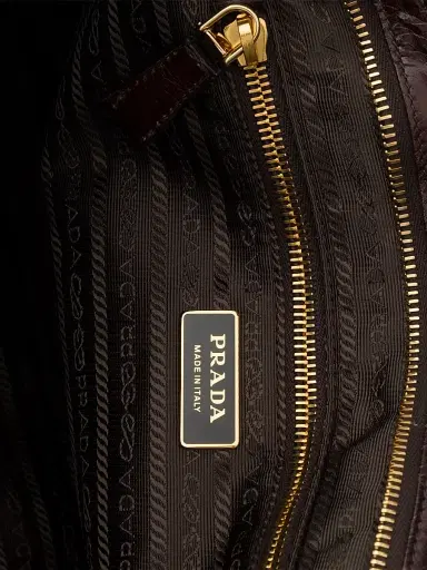 Prada Women's Bonnie Extra-Large Leather Top Handle Bag - Dark Brown | Thumbnail 4 Prada Women's Bonnie Extra-Large Leather Top Handle Bag - Dark Brown | Thumbnail 4