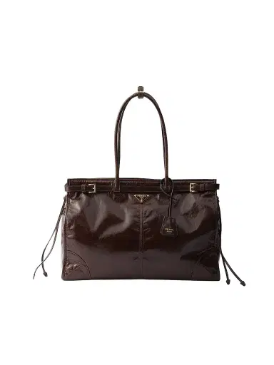 Prada Women's Bonnie Extra-Large Leather Top Handle Bag - Dark Brown | Thumbnail 1 Prada Women's Bonnie Extra-Large Leather Top Handle Bag - Dark Brown | Thumbnail 1