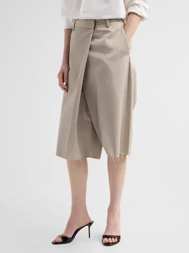 Maison Margiela Women's Cotton Twill Wrap Shorts | Thumbnail 4 Maison Margiela Women's Cotton Twill Wrap Shorts | Thumbnail 4