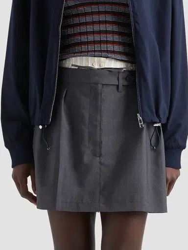 Prada Women's Light Mohair Mini Skirt - Grey | Thumbnail 3 Prada Women's Light Mohair Mini Skirt - Grey | Thumbnail 3