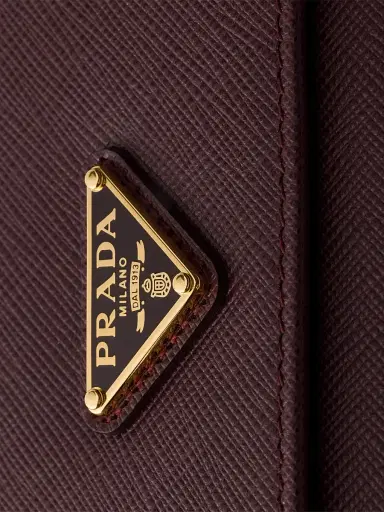 Prada Women's Saffiano Leather Wallet with Shoulder Strap - Dark Red | Thumbnail 5 Prada Women's Saffiano Leather Wallet with Shoulder Strap - Dark Red | Thumbnail 5
